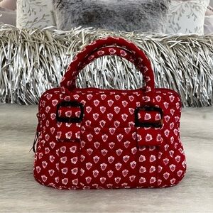 Vintage VERA BRADLEY Nantucket Red 2005 Chelsea Bag Small White Y2K 2 Handles